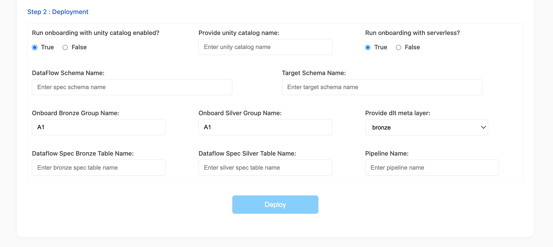 Deploy UI