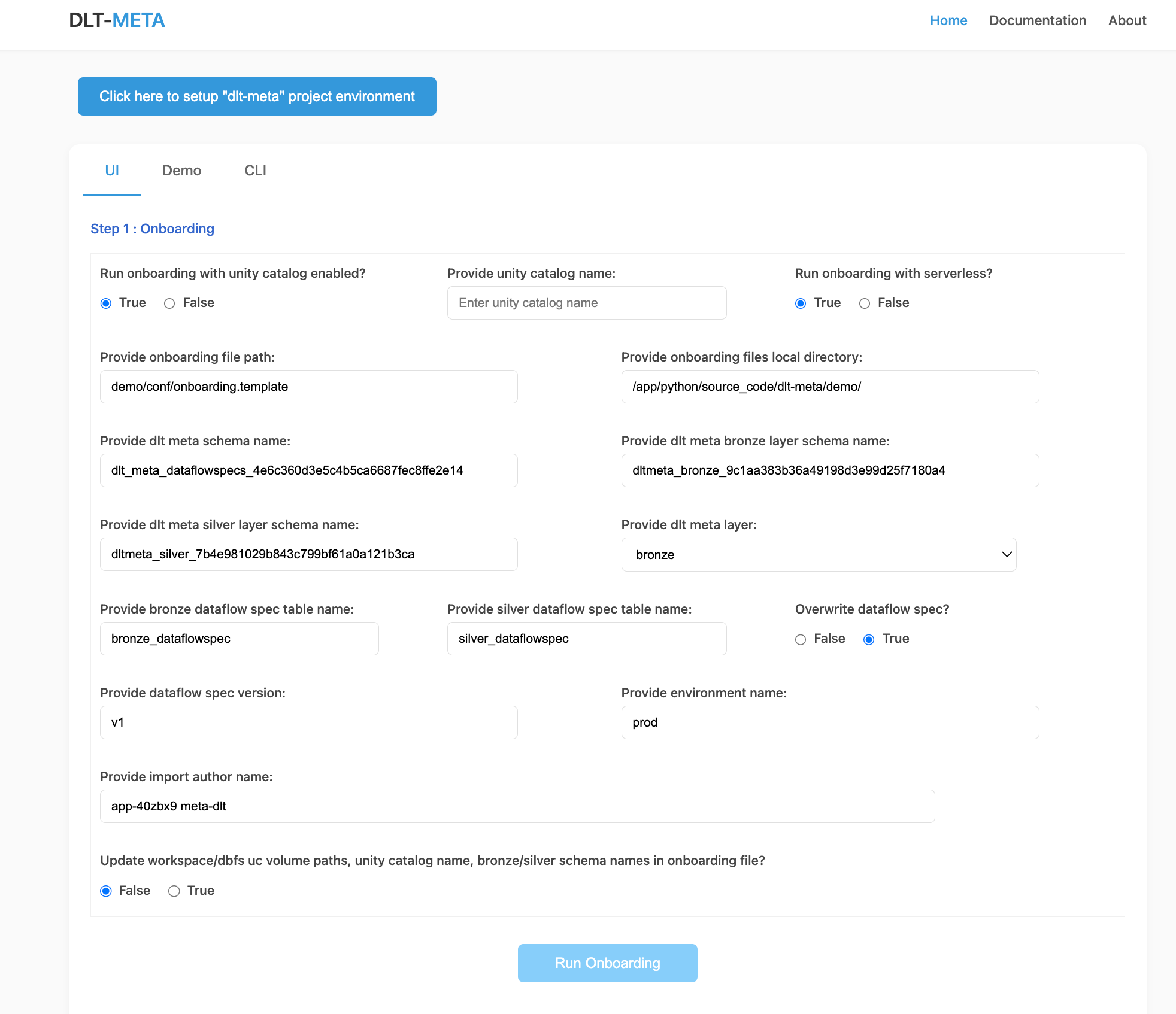 Onboarding UI