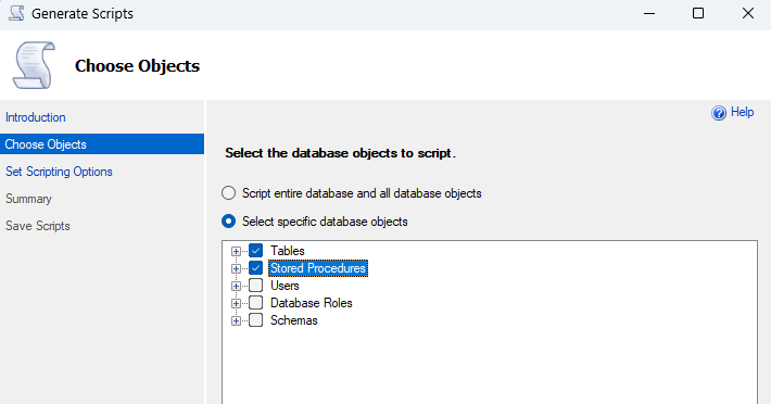 sql-server-export-choose-objects
