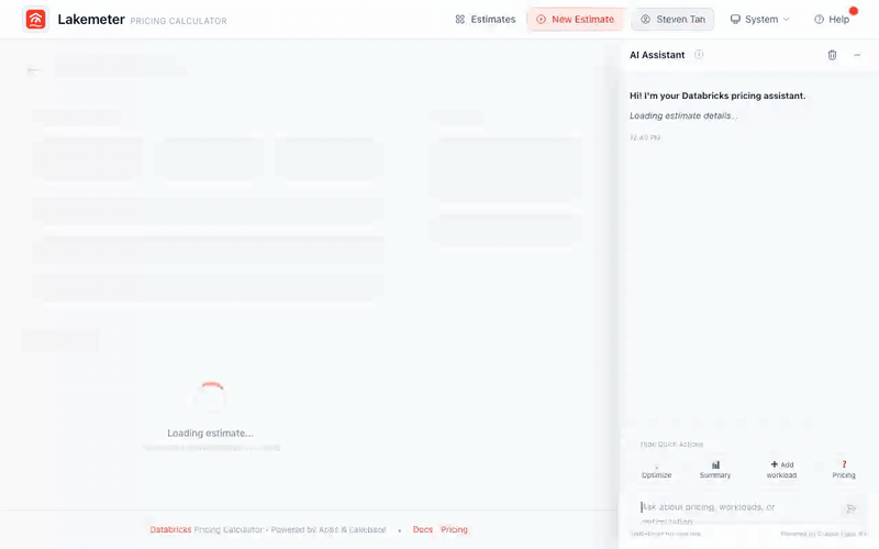 AI Assistant in action — type a question, see the response with tool calls