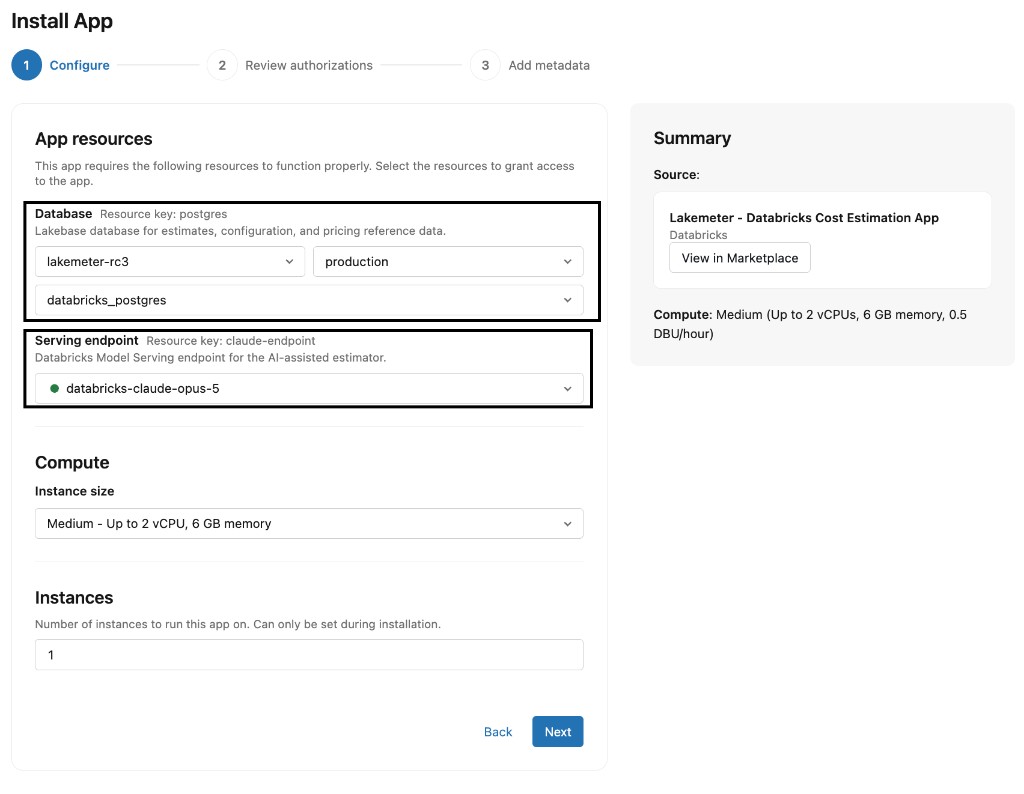 Configure the Lakebase database and Claude endpoint